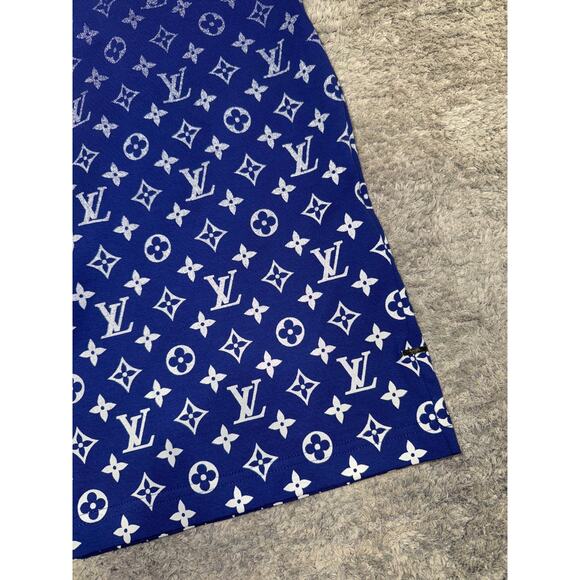 Louis Vuitton Monogram Gradient Blue White Logo Short Sleeve T-Shirt Large L - Picture 6 of 15